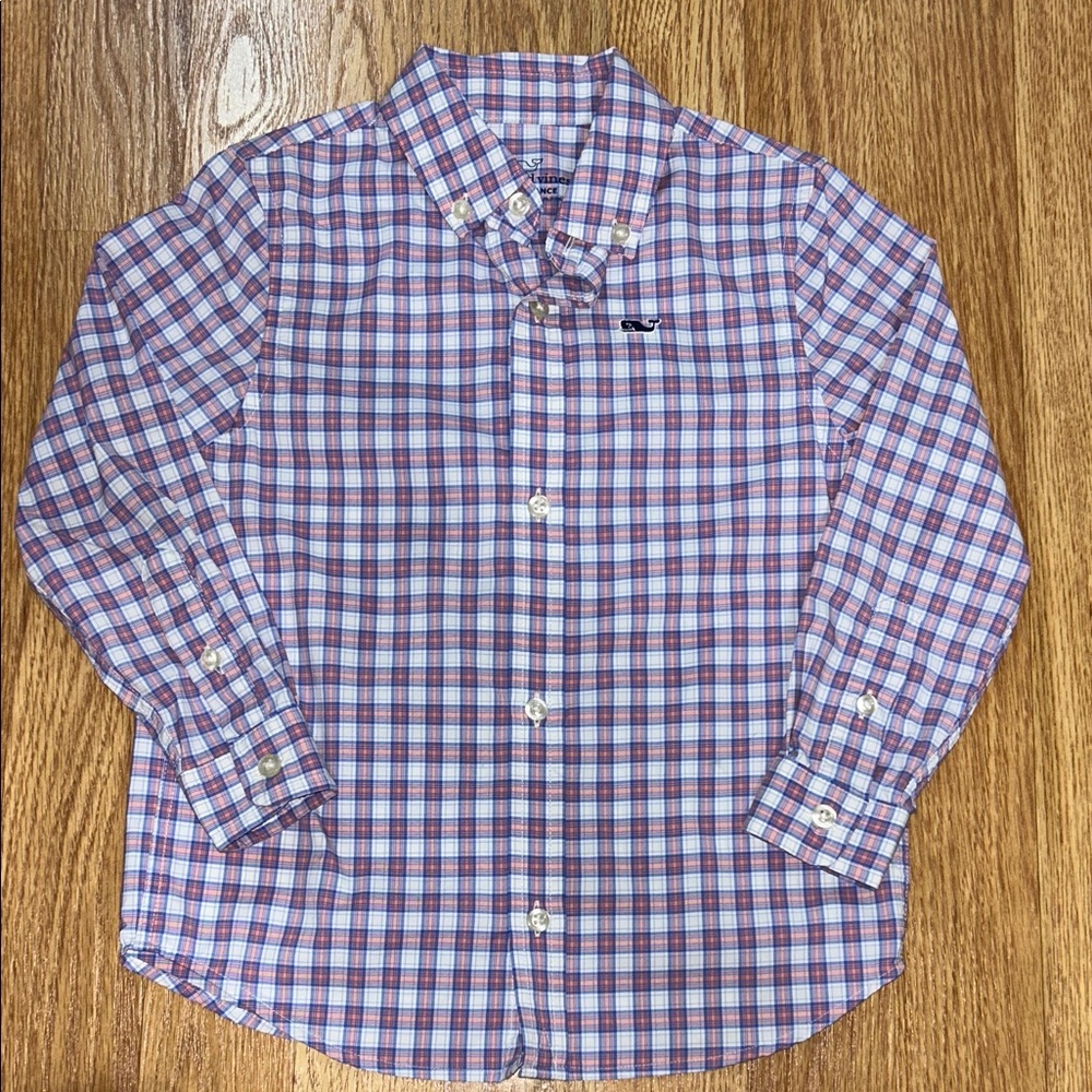 Vineyard Vines Kids Checkered Button-Down Performance Material Shirt